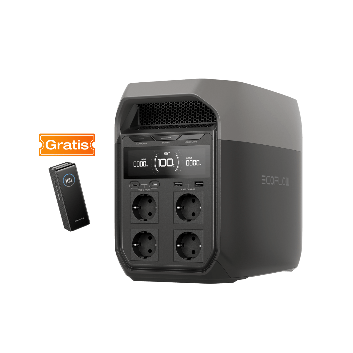 EcoFlow DELTA 3 Plus Powerstation 1800W X-Boost 3600W – erweiterbar bis 5kWh