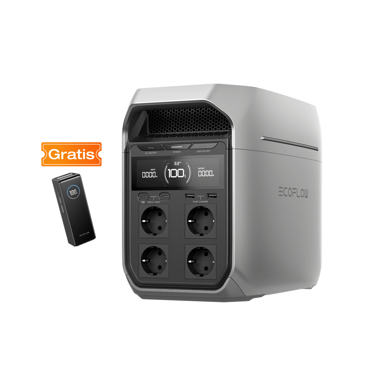 EcoFlow DELTA 3 Plus Powerstation 1800W X-Boost 3600W – erweiterbar bis 5kWh